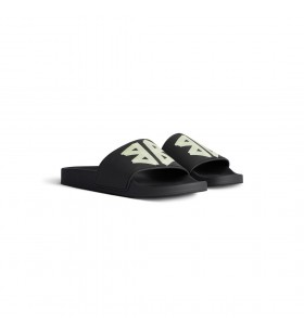 Women ' s Pool Slide Sandale in Schwarz/gelb