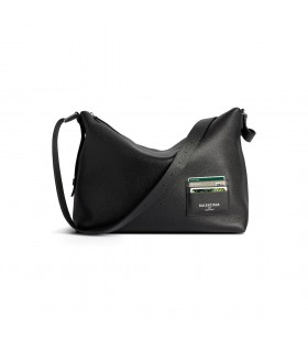 Men ' s Credit Messenger Bag Large in Schwarz