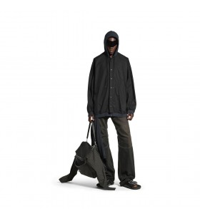 M&Atilde;&curren;nner s Cut-up Kapuzen-T-Shirt in Schwarz