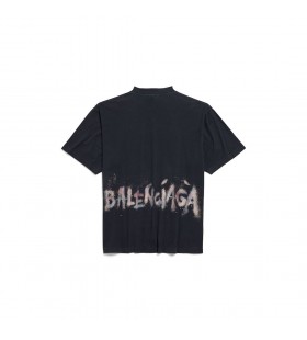 Balenciaga Nagellack T-shirt Medium Fit-in verwaschenem Schwarz/