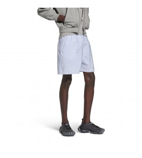 Männer ' s Streifen Boxer-Badeshorts in Blau/weiß